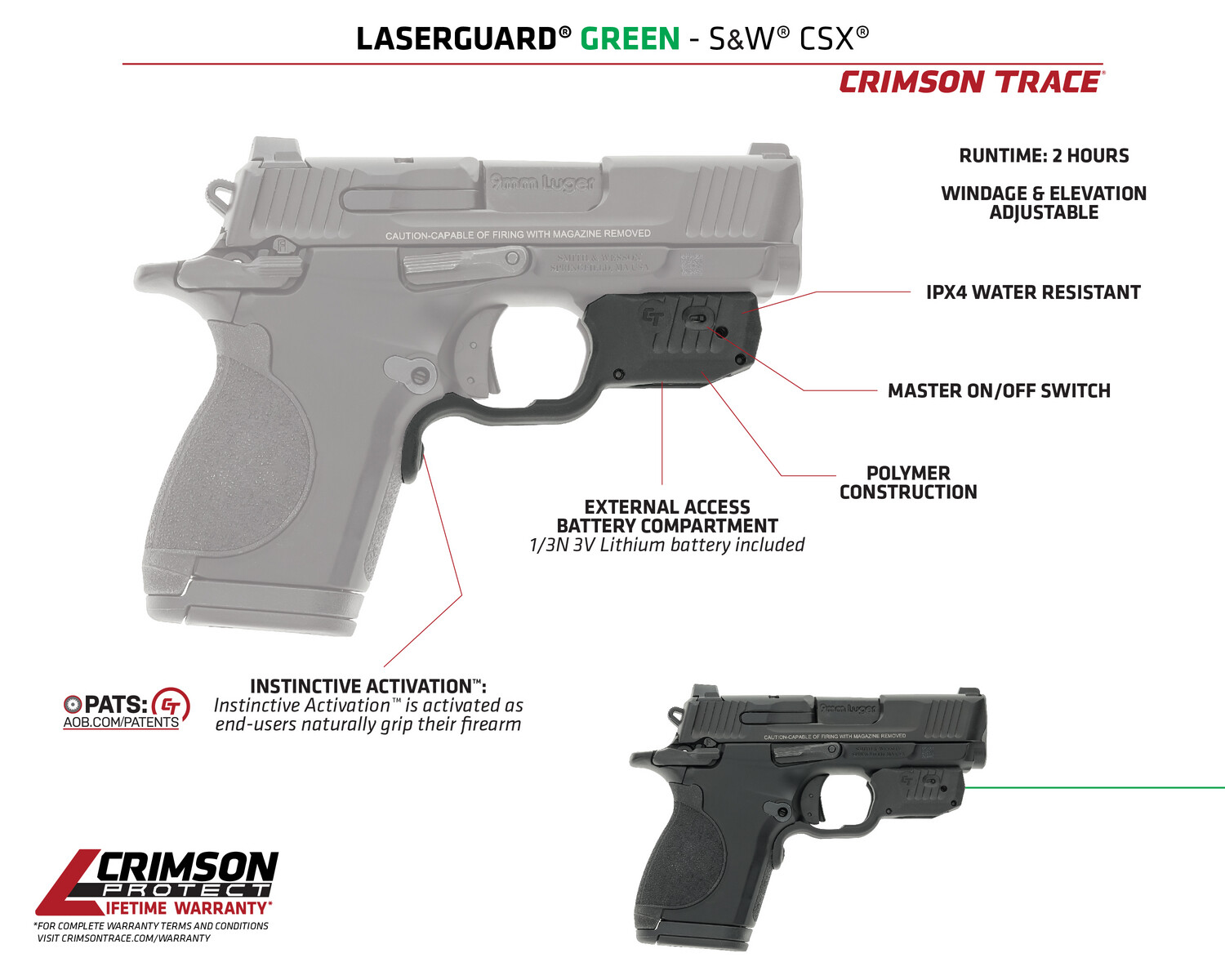 Crimson Trace Laserguard, Crim 01-3000173 Laserguard Csx-g