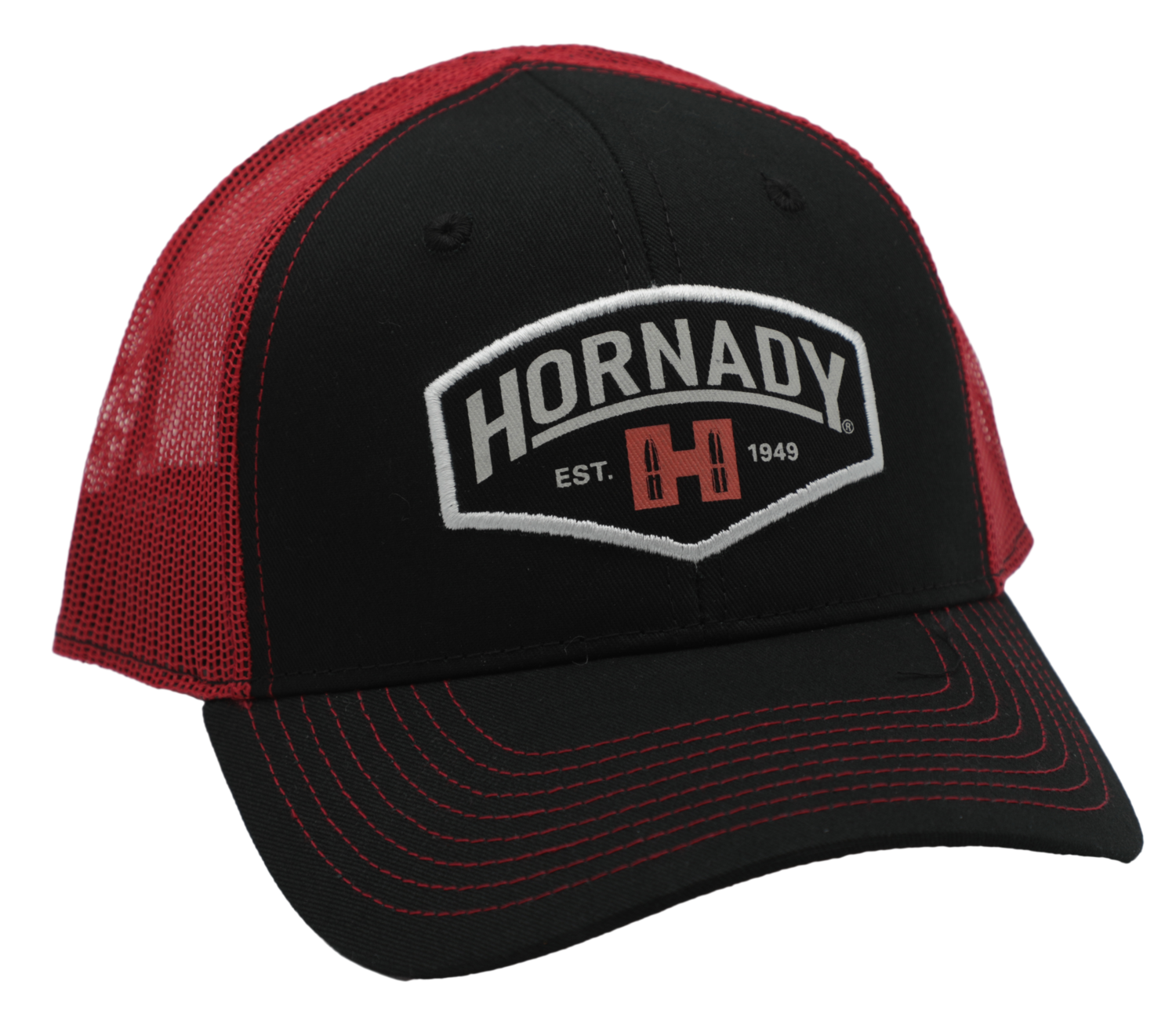Hornady Established, Horn 99214       Hornady Black/red Est  Mesh Cap
