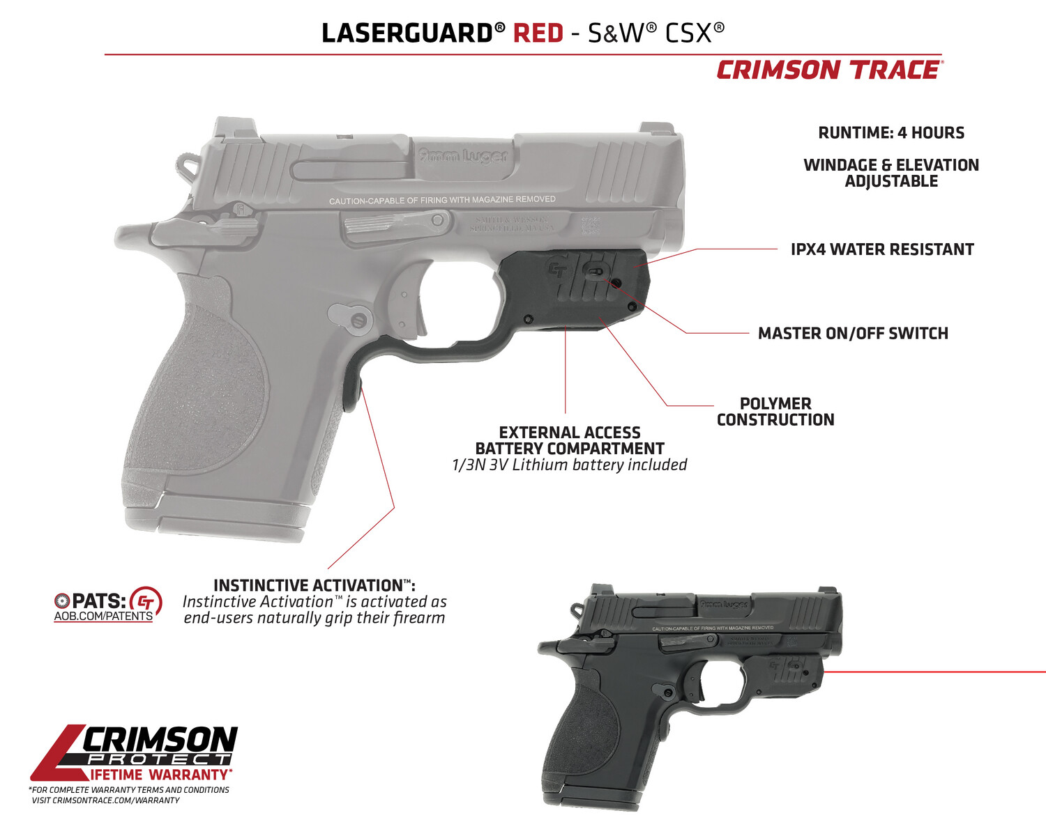 Crimson Trace Laserguard, Crim 01-3000172 Laserguard Csx -r