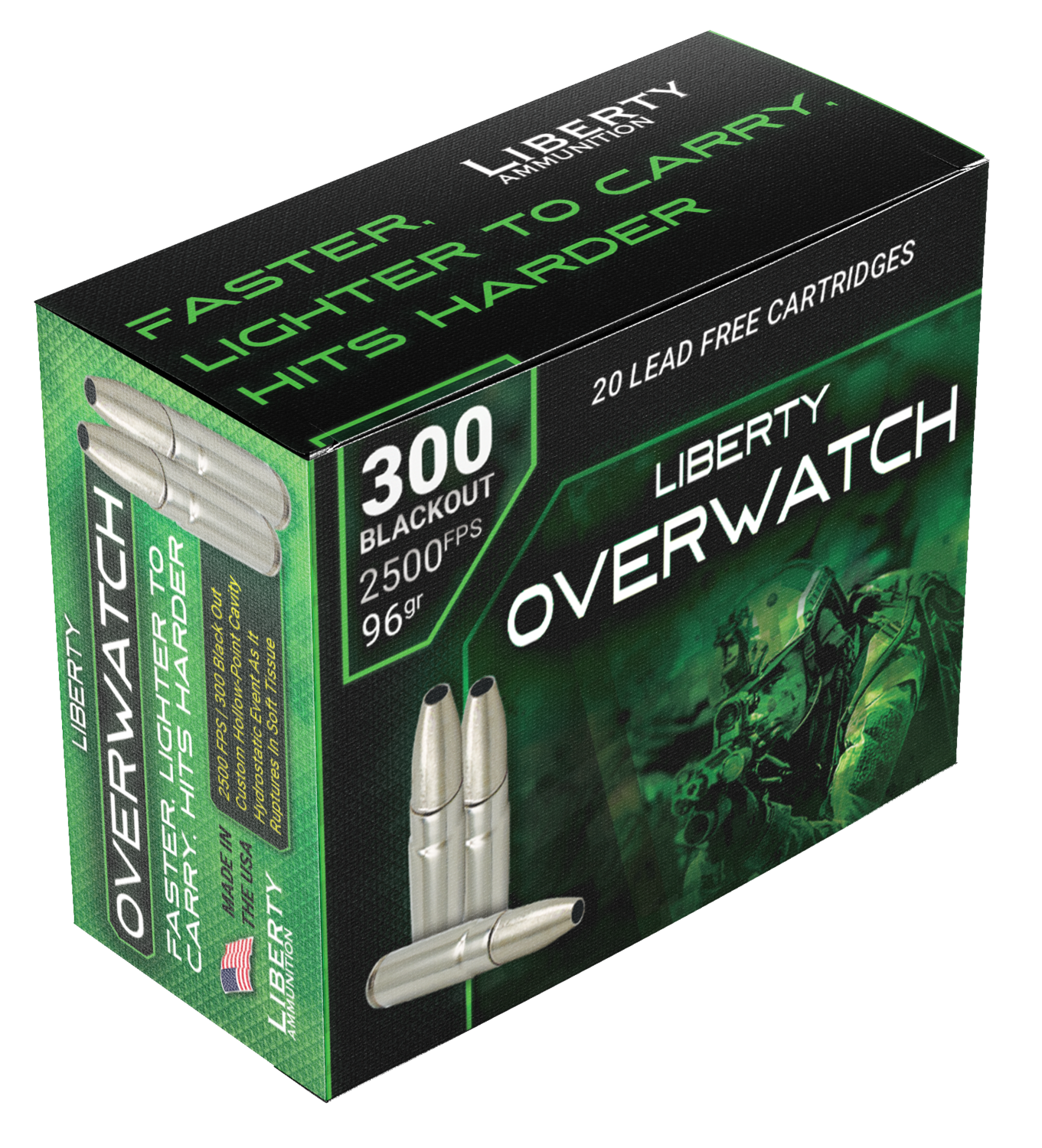 Liberty Ammunition Overwatch, Liberty La-ow300-96-2500  300b 96g Overwatch 20/50