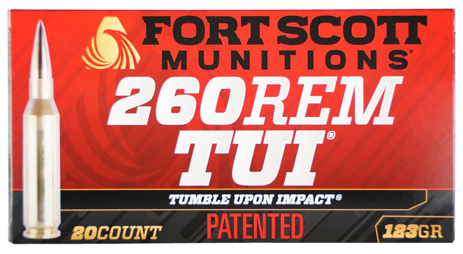 Fort Scott Munitions Tumble Upon Impact (tui), Fsm 260-123-scv2     260rem 123gr Tui        20/25