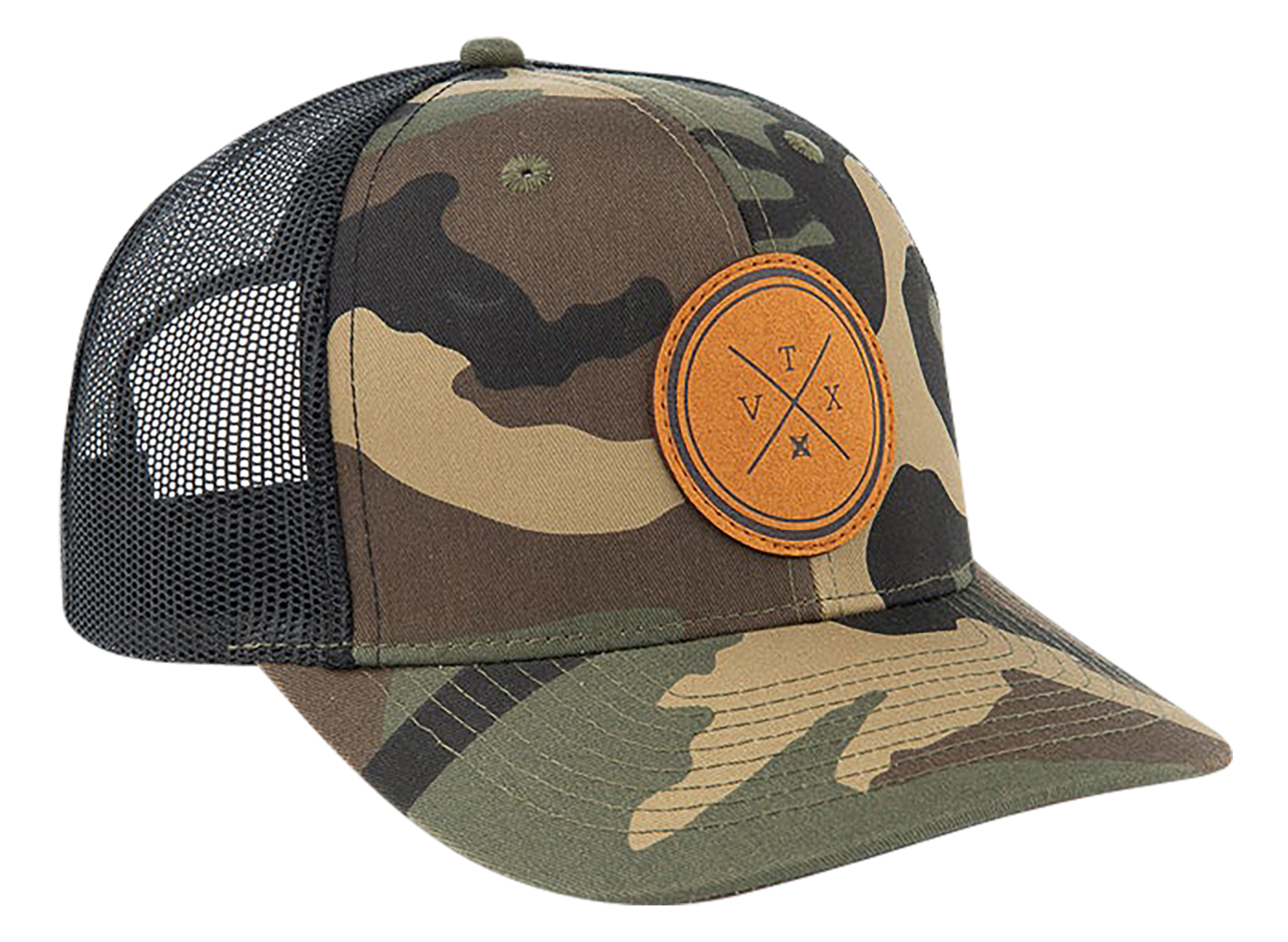 Vertx , Vertx  Vtx9911   Lthr Patch Camo Hat       Olvcamo