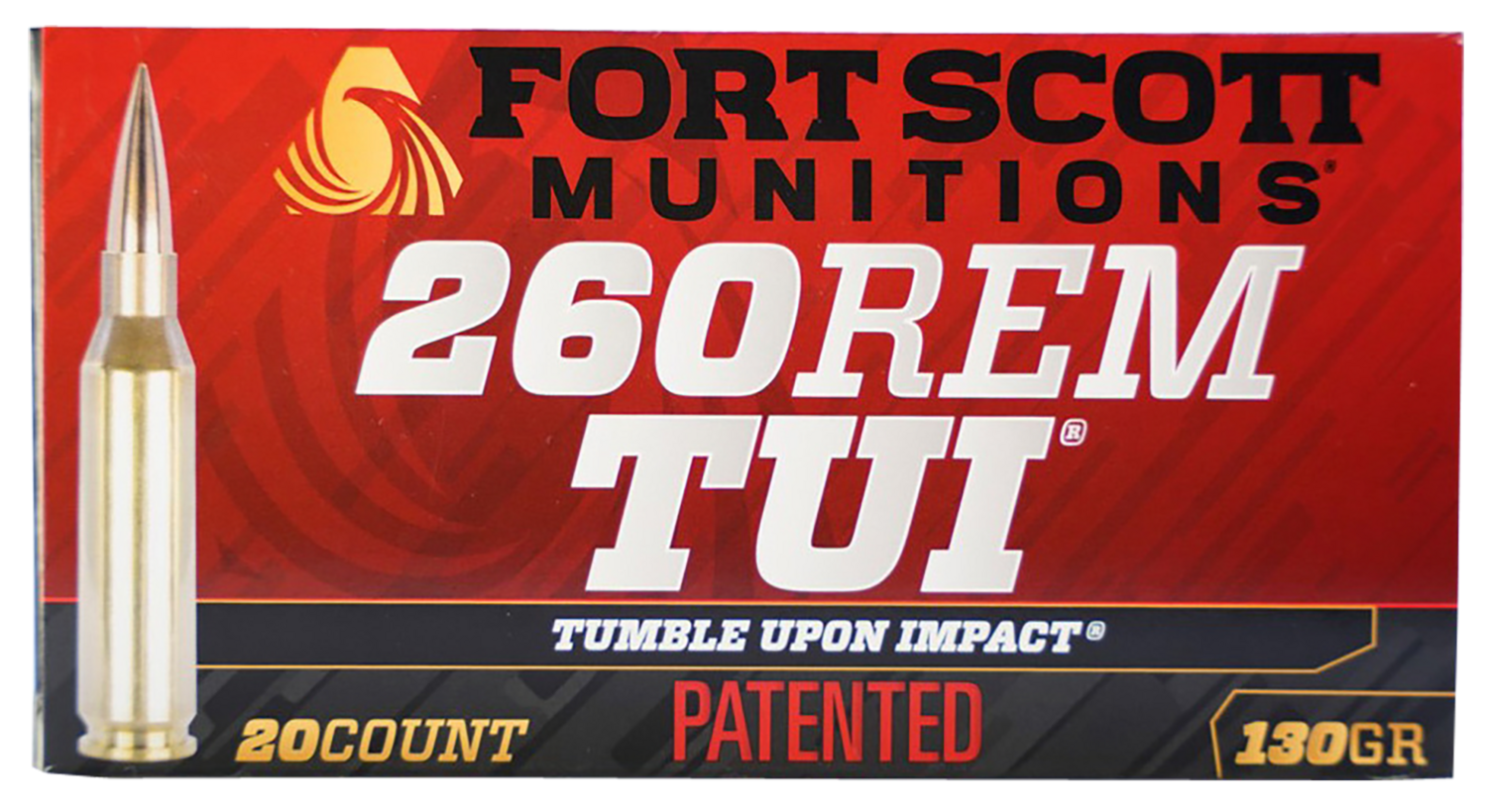 Fort Scott Munitions Tumble Upon Impact (tui), Fsm 260-130-scv2     260rem 130gr Tui        20/25