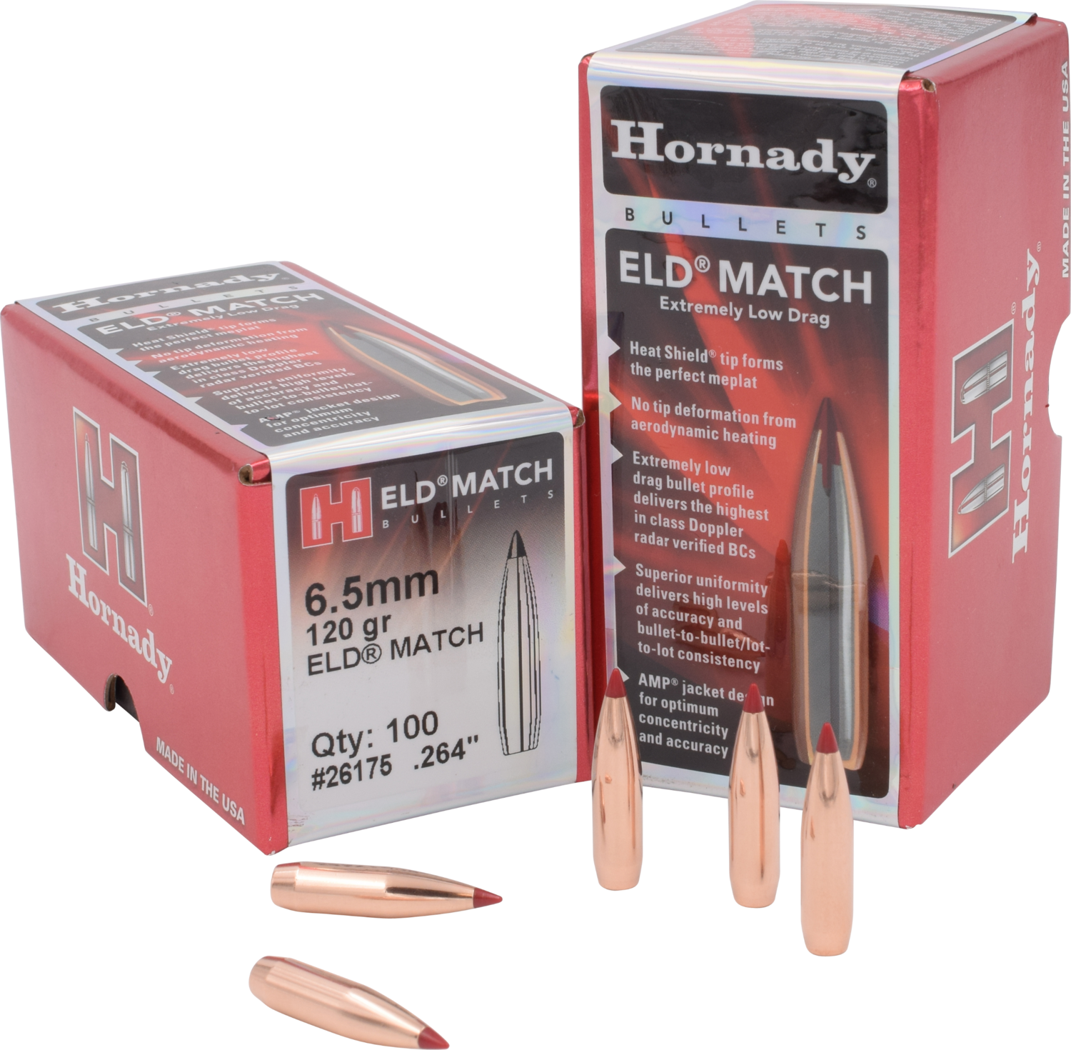 Hornady Eld Match, Horn 26175  Bull .264 120 Eld-m             100/25