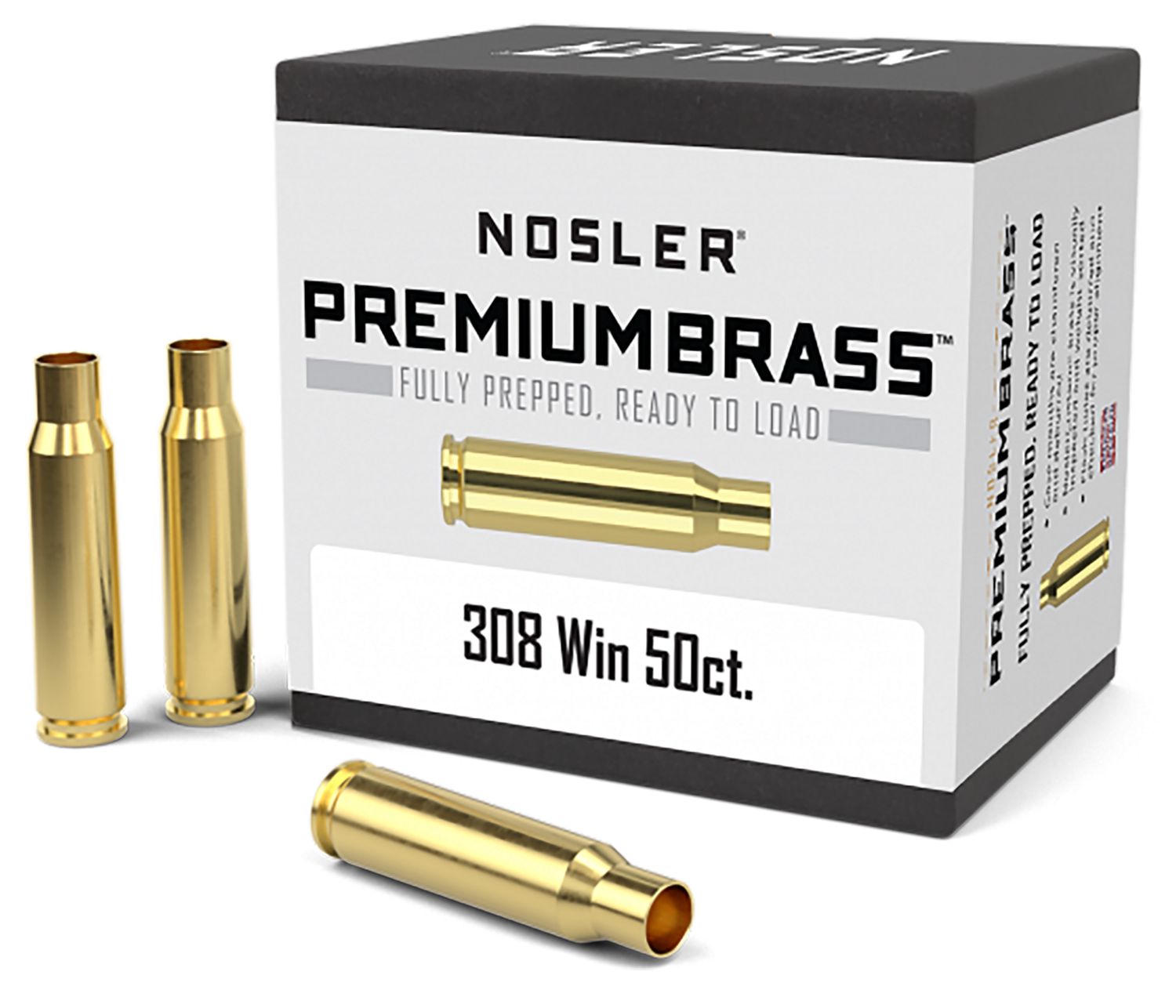 Nosler Unprimed Cases, Nos 10225 Custom Brass 308          50