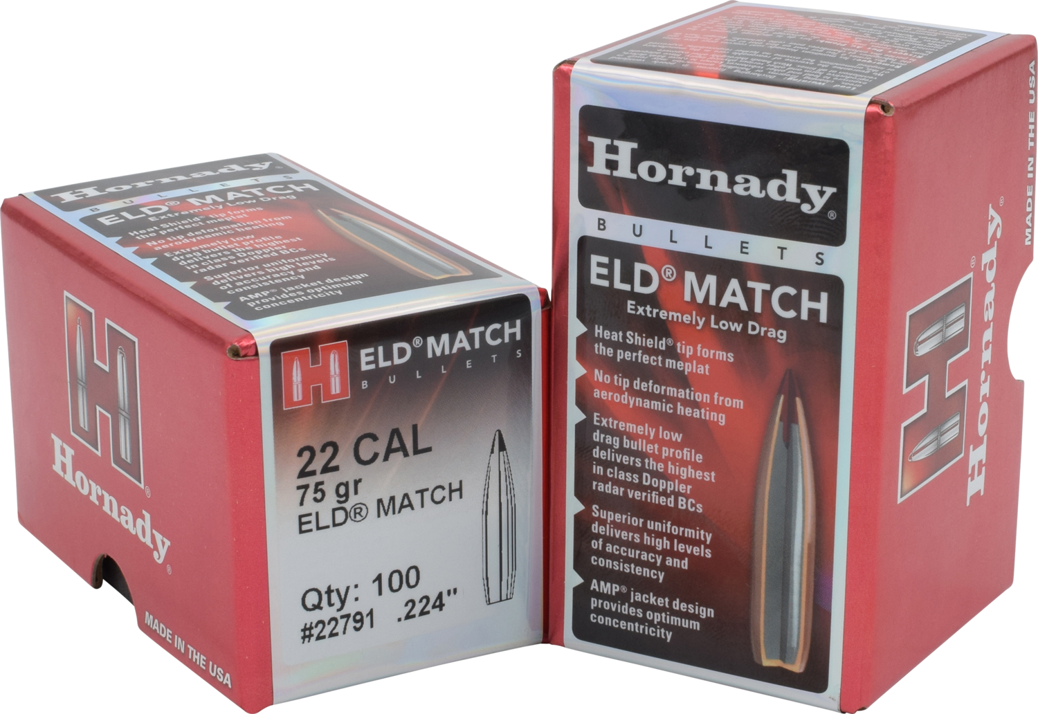 Hornady Eld Match, Horn 22791  Bull .224  75 Eld-m             100/25