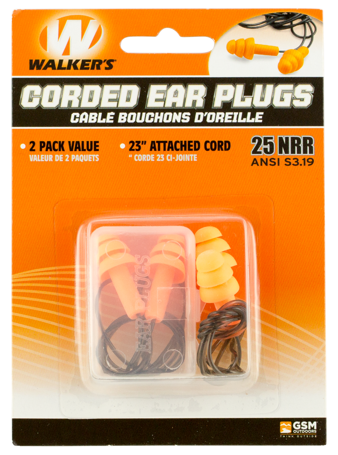 Walkers Game Ear Corded, Wlkr Gwp-epcord2pk     Corded Ear Plug  2pk