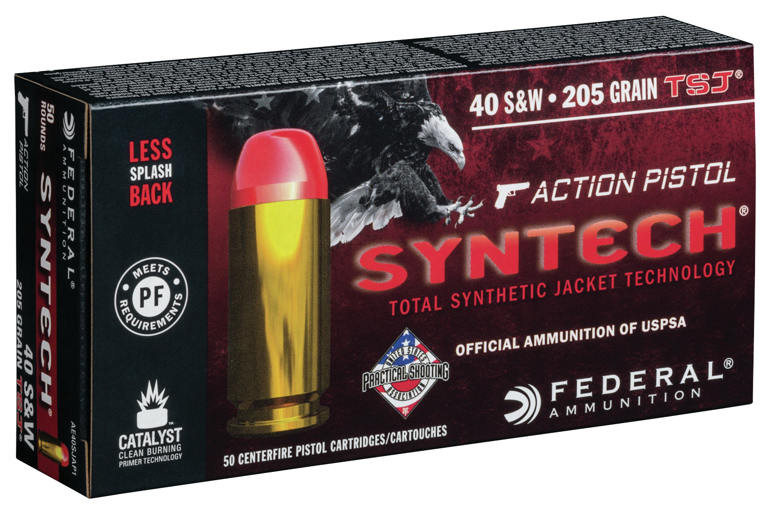 Federal American Eagle Syntech Action Pistol, Fed Ae40sjap1    40        205 Jsj           50/10