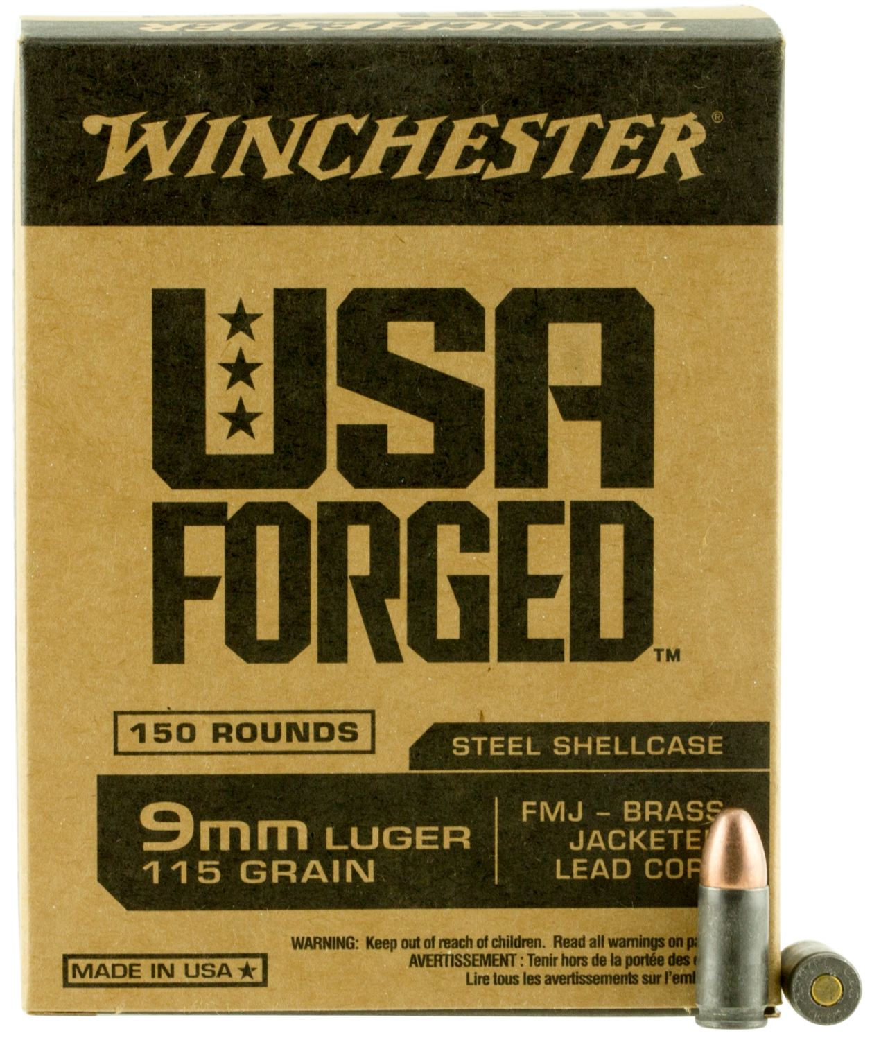 Winchester Ammo Usa Forged, Win Win9s     9mm        115 Fmj Stl Cs     150/05