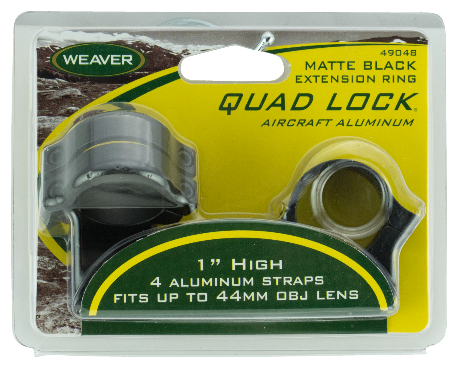 Weaver Mounts Quad Lock, Weav 49048  Rings Quad-lock 1in Ext Mat