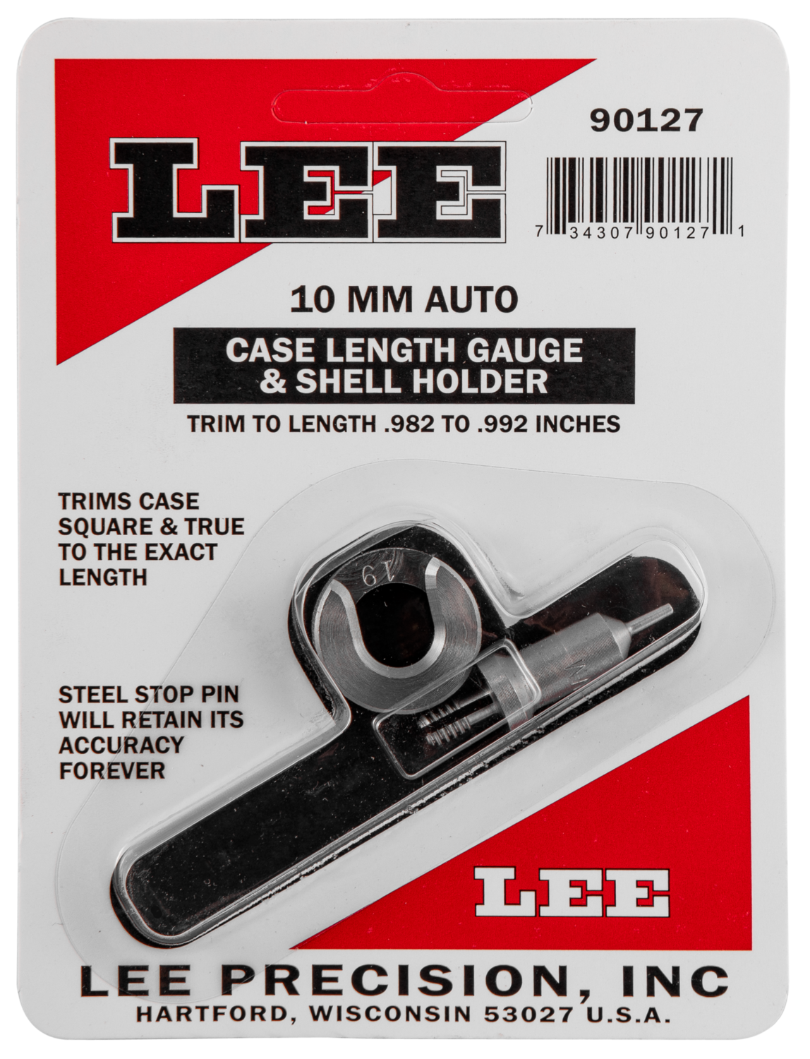 Lee Case Length Gauge, Lee 90127 Gauge/holder 10mm Auto