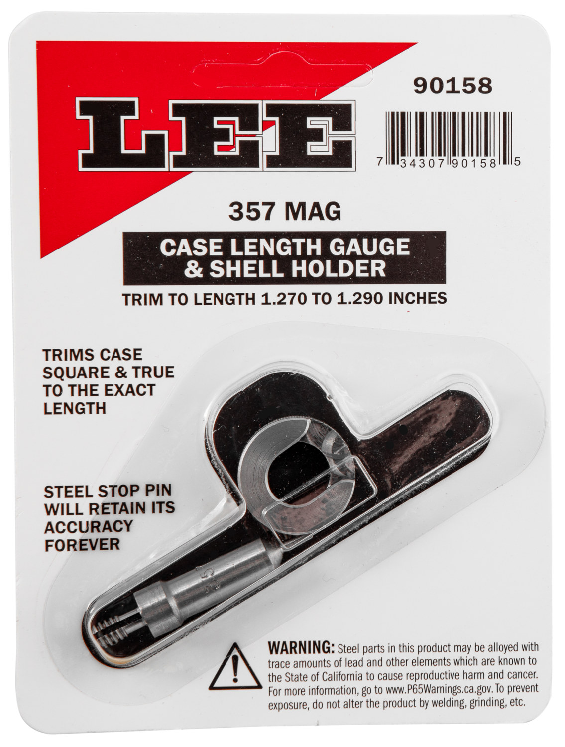 Lee Case Length Gauge, Lee 90158 Gauge/holder 357 Rem Mag