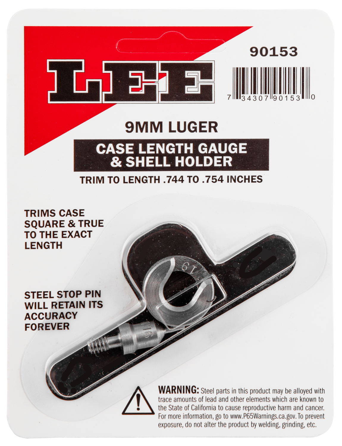 Lee Case Length Gauge, Lee 90153 Gauge/holder 9mm Luger