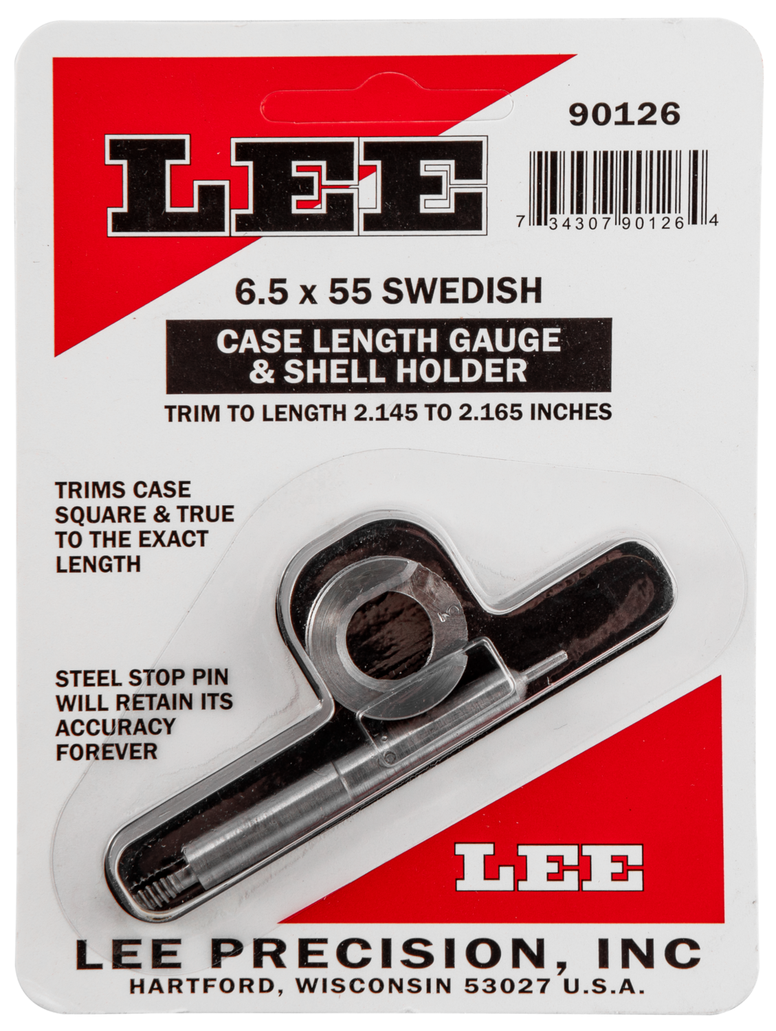 Lee Case Length Gauge, Lee 90126 Gauge/holder 6.5x55 Swed
