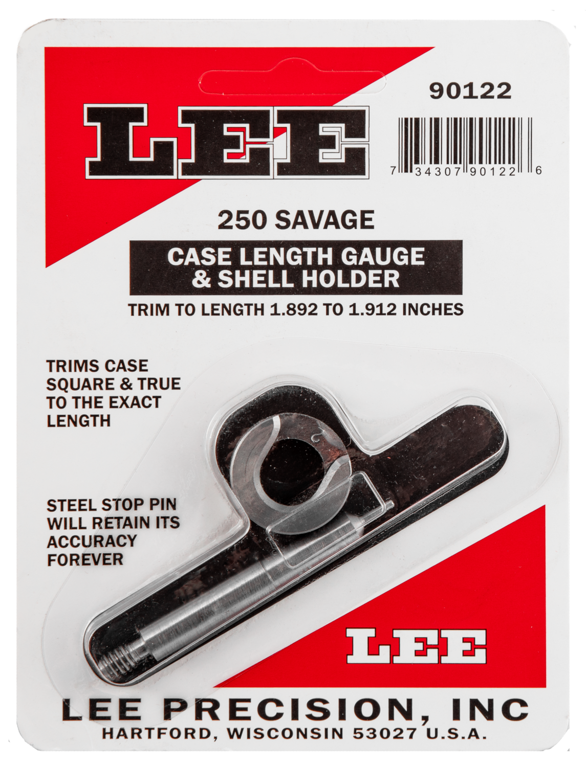 Lee Case Length Gauge, Lee 90122 Gauge/holder 250 Savage