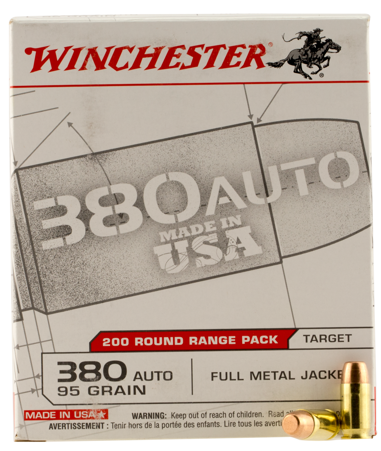 Winchester Ammo Usa, Win Usa380w   380         95 Fmj            200/05