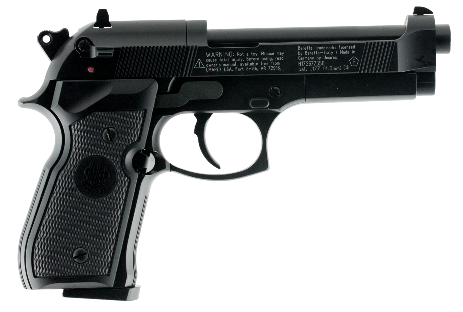 Beretta Air Pistol Beretta M92 Fs, Uma 2253000 Umarex Ber 92fs .177 Co2 Black
