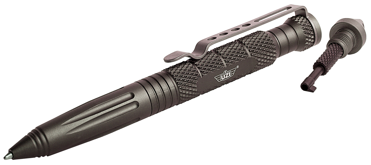 Uzi Accessories Tactical Pen, Camp Uzitacpen6gm Uzi Tac Pen 6 Gray