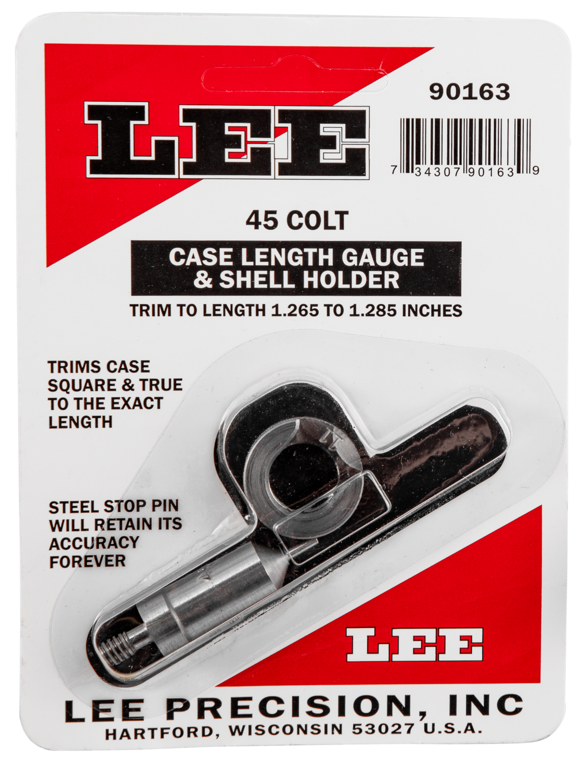 Lee Case Length Gauge, Lee 90163 Gauge/holder 45 Colt