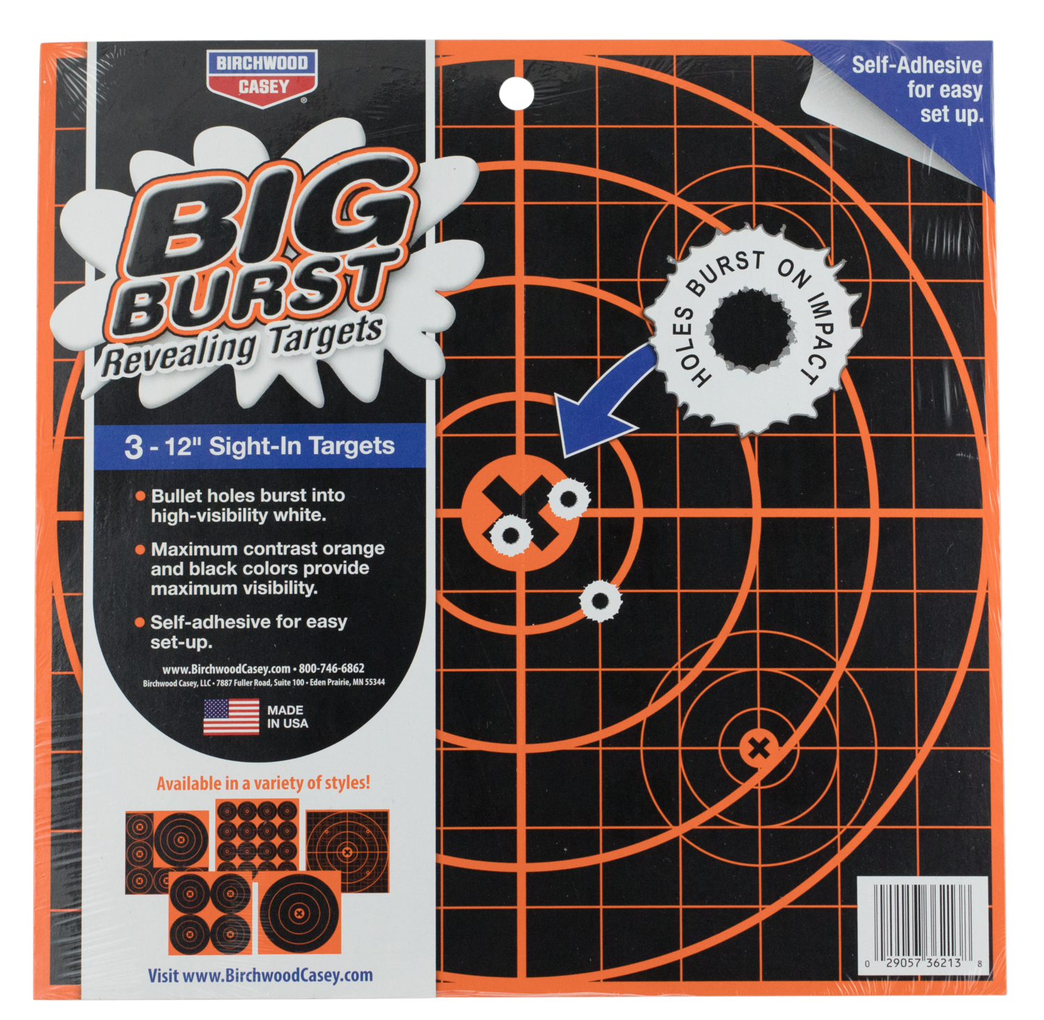 Birchwood Casey Big Burst, Bir 36123          Big Burst 12" Bullseye Tgt  3pk