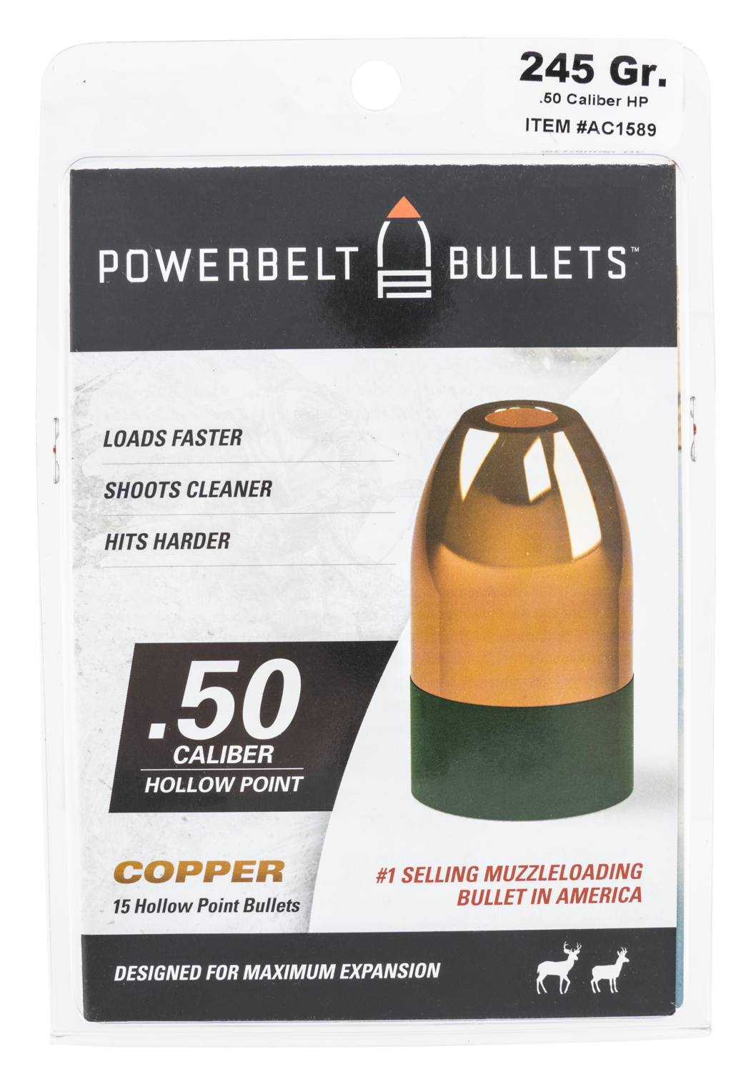 Powerbelt Bullets Copper, Cva Ac1589    Powerbelt  50 245 Hp   15