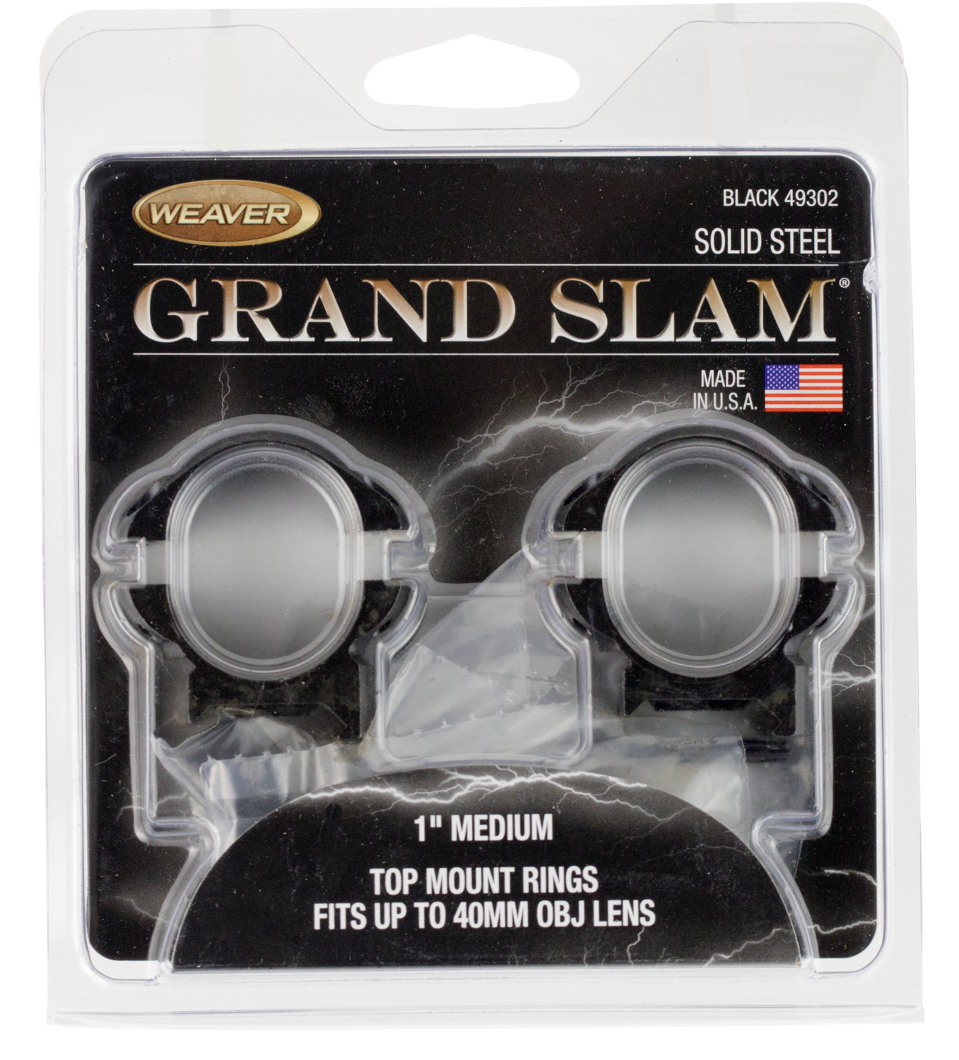 Weaver Mounts Grand Slam, Weav 49302  Grandslam Rings 1in Med