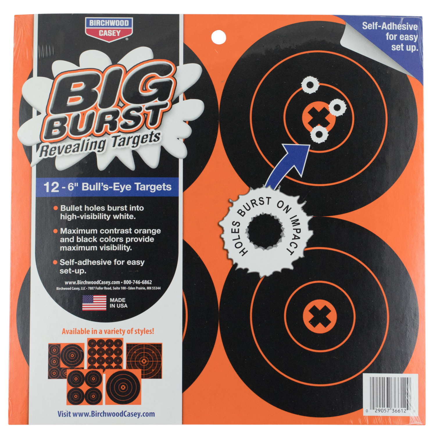 Birchwood Casey Big Burst, Bir 36612          Big Burst 6"  Target       12pk