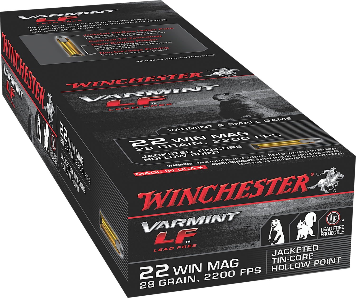 Winchester Ammo Varmint Lf, Win X22mhlf     22wmr  25 Ntx    Varmint     50/40