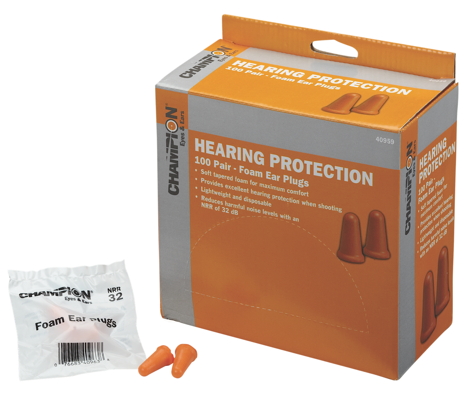 Champion Targets Molded Ear Plugs, Champ 40959      Foam Ear Plugs       100pr