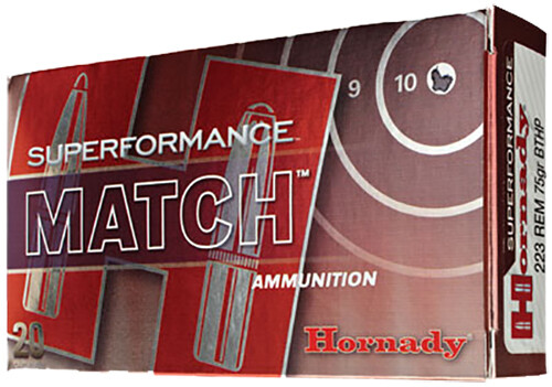 Hornady Superformance Match, Horn 80264 Superfor Match 223rem  75 Bthpm   20/10