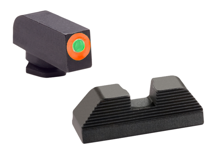 Ameriglo Protector Sight Set For Glock, Amer Gl436   Hackathorn  Glk 42/43     Grn/org/blk