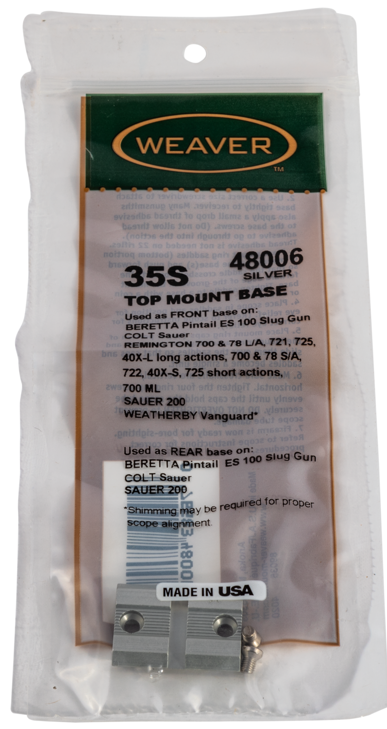 Weaver Mounts Top Mount, Weav 48006  35s  Top Mnt Base