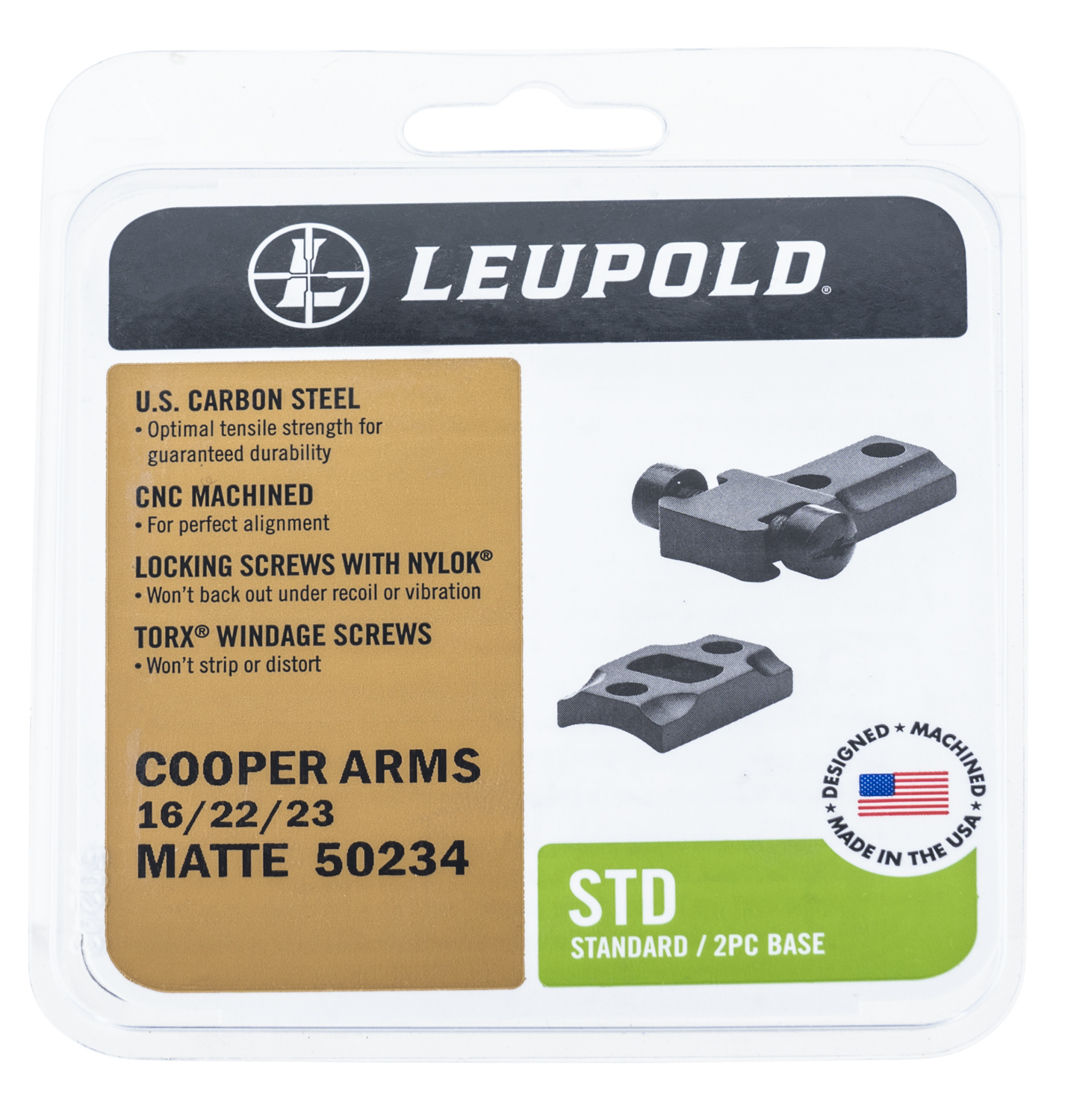 Leupold Standard, Leu 50234  Std Cooper 22/16/23 2-pc Matte