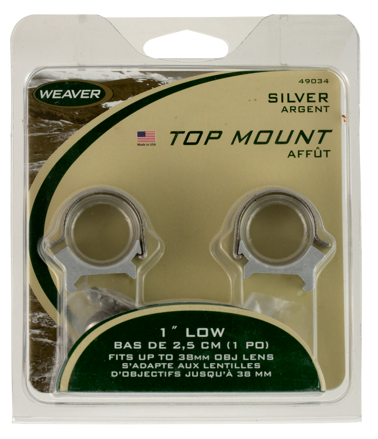Weaver Mounts Top Mount, Weav 49033  1in Rings Hi  Detachable Ss