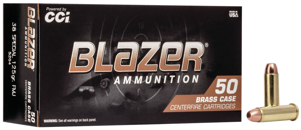 Cci Blazer Brass, Cci 5204    Blazer Brass 38   125 Fmj        50/20
