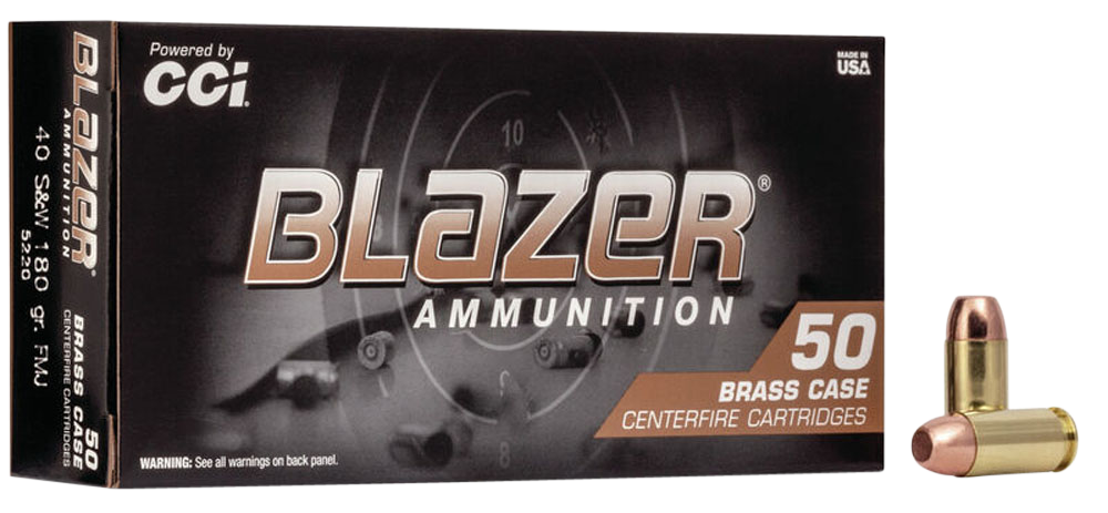 Cci Blazer Brass, Cci 5220    Blazer Brass 40s  180 Fmj        50/20