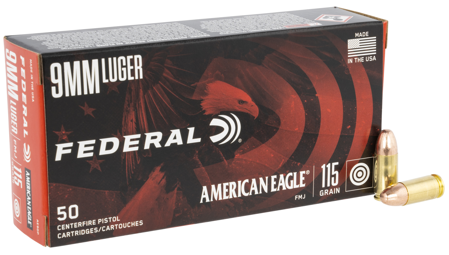 Federal American Eagle, Fed Ae9dp        9mm Lug   115 Fmj           50/20