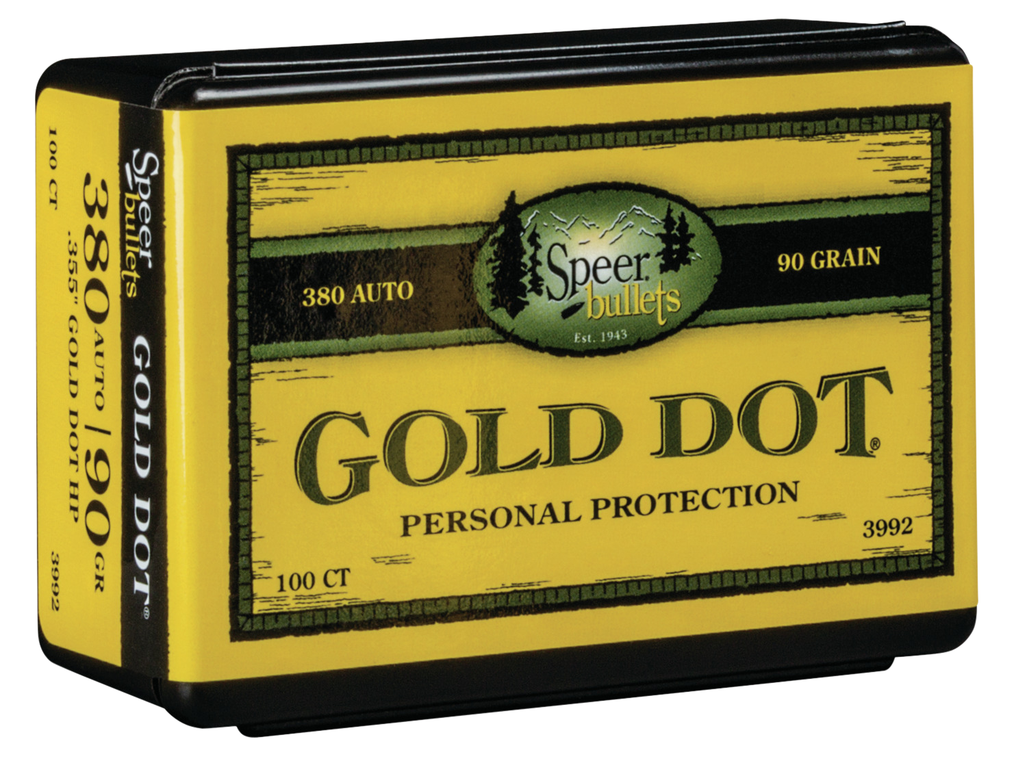 Speer Bullets Gold Dot, Speer 3992      Bull .355  90 Gdhp           100/5