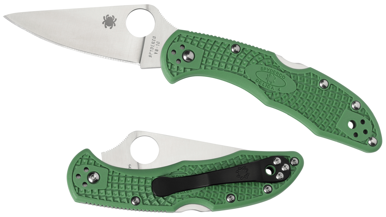 Spyderco Delica 4, Spy C11fpgr     Delica 4 Flt Grd Pln Dp 2.88   Grn