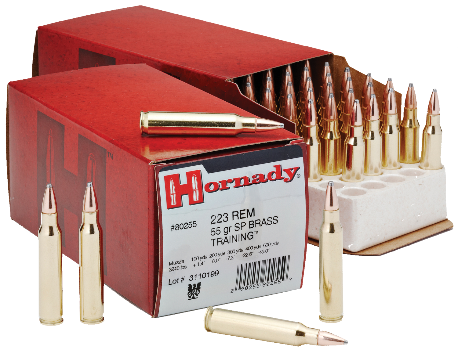 Hornady Custom, Horn 80255  Custom     223 Rem  55 Sp        50/10
