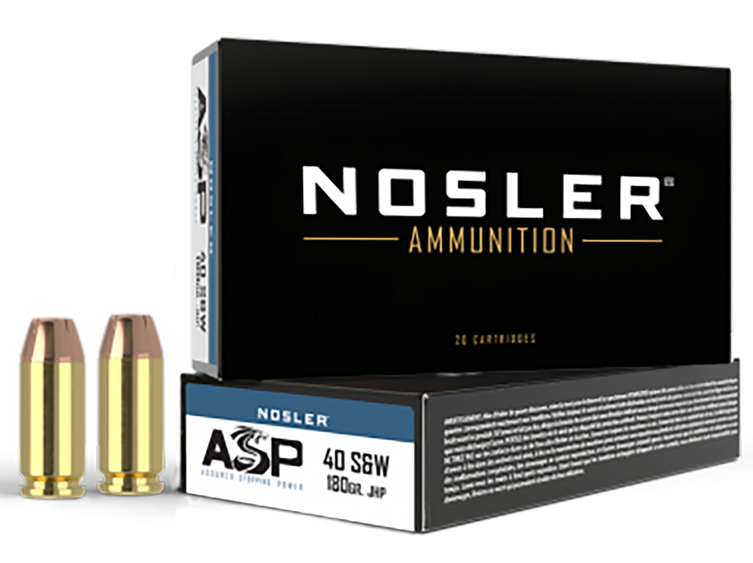 Nosler Assured Stopping Power, Nos 51212 Match Hg 40s    180 Jhp            50/10
