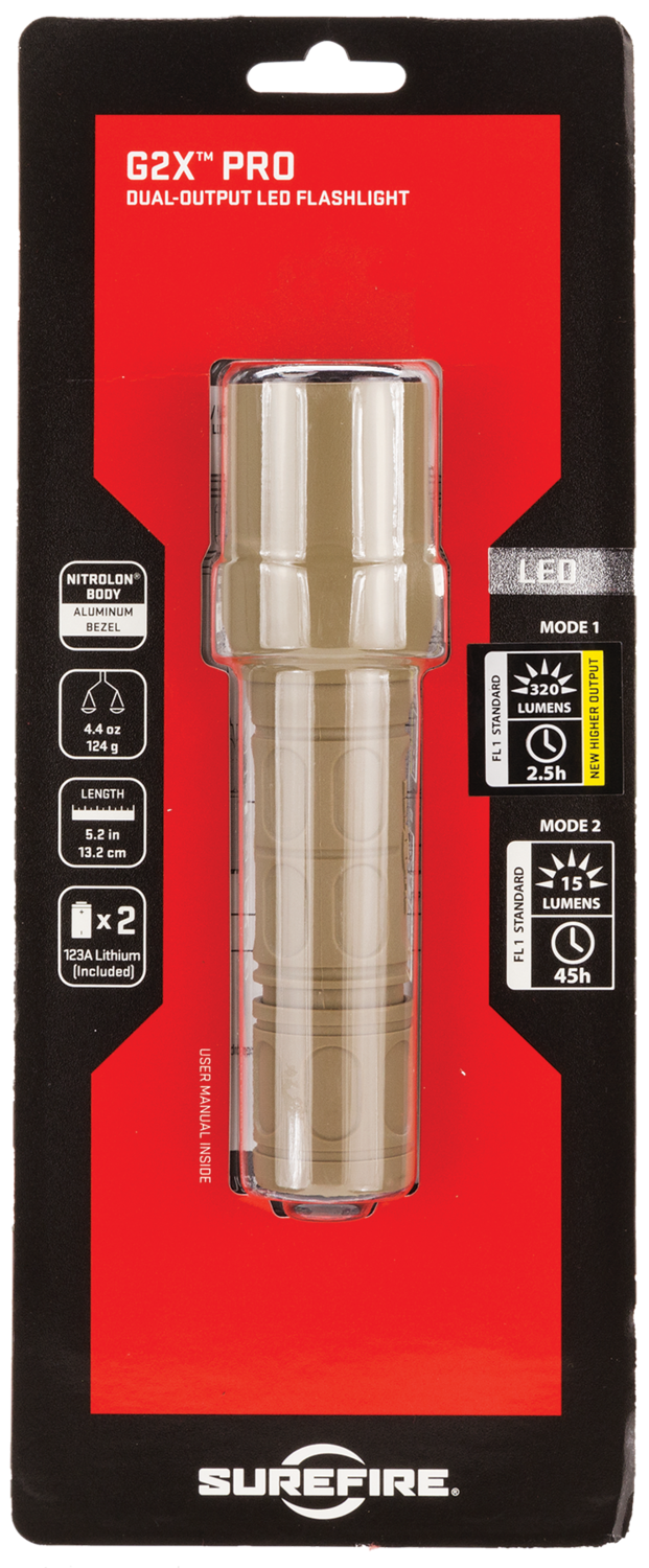 Surefire G2x, Sf G2x-d-tn    Pro Dual Output       15/600