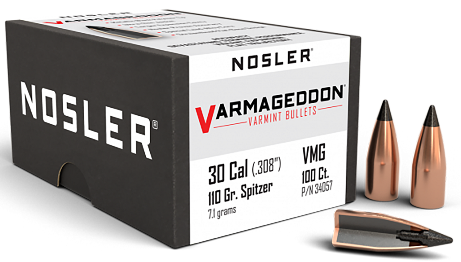 Nosler Varmageddon, Nos 34057 Varmageddon  308  110 Fbt 100