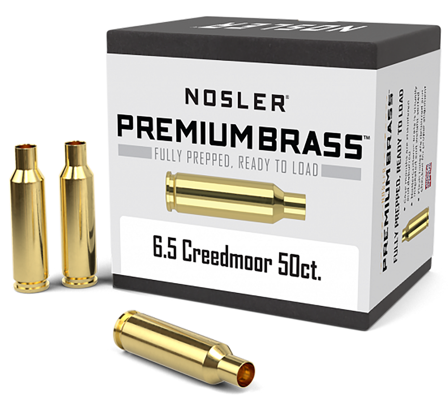 Nosler Unprimed Cases, Nos 44824 Custom Brass 6.5 Creedmor 50