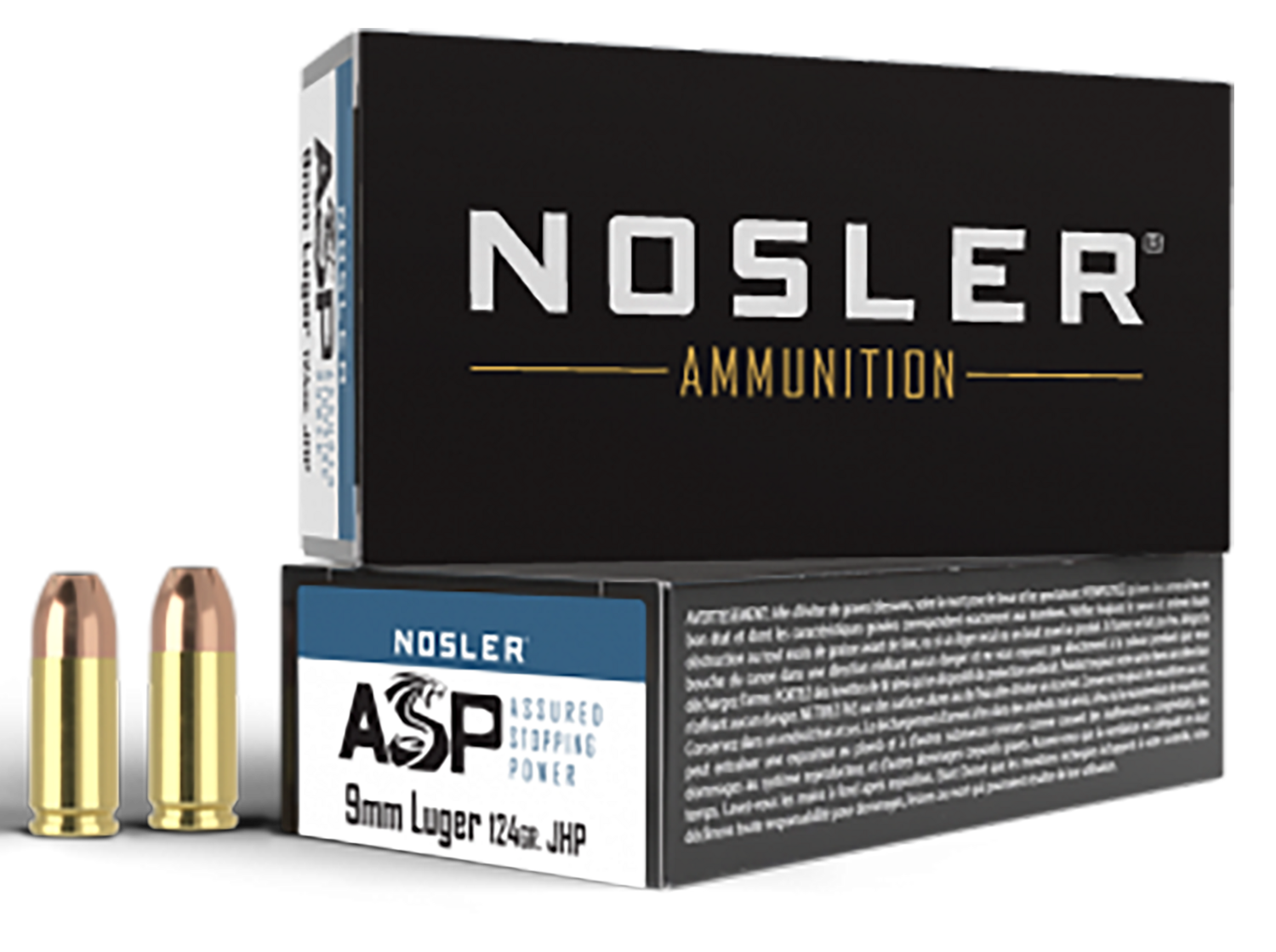 Nosler Assured Stopping Power, Nos 51054 Match Hg 9mm+p  124 Jhp            50/10