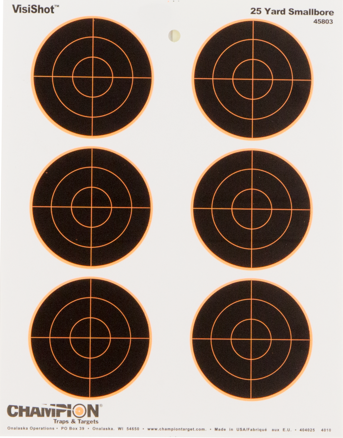 Champion Targets Visishot, Champ 45803      Visishot Tgt 3in Bulls
