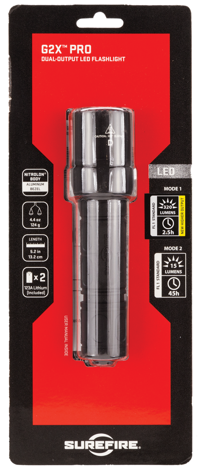 Surefire G2x, Sf G2x-d-bk    Pro Dual Output       15/600