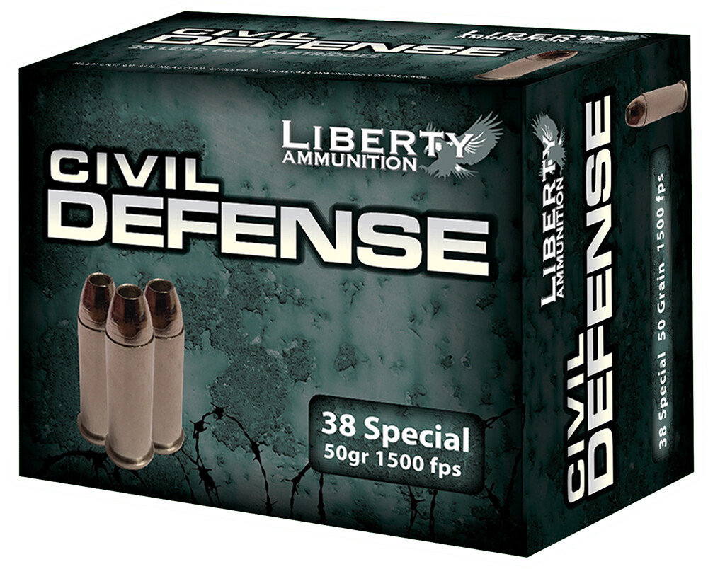 Liberty Ammunition Civil Defense, Liberty La-cd-38-025   38sp 50gr             20/50