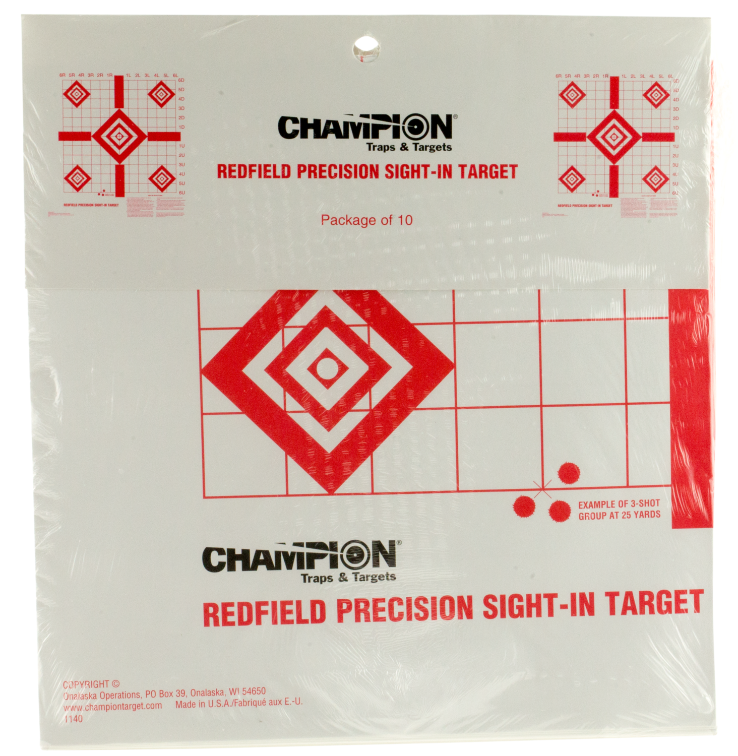 Champion Targets Redfield, Champ 47387      Sight In Targets(redfield)100pk