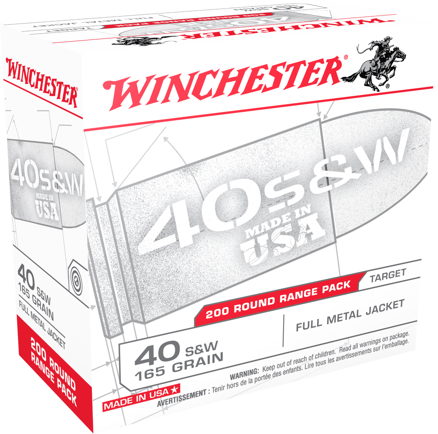 Winchester Ammo Usa, Win Usa40w    40s        165 Fmj            200/03